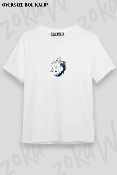 ZOKAWEAR Unisex Oversize Mold Tui and La Yin Yang Koi Design Printed Tshirt