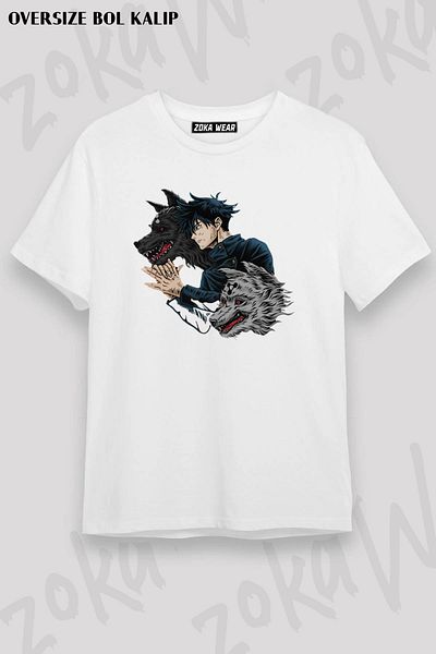 ZOKAWEAR Μπλουζάκι Jujutsu Kaisen Megumi Fushiguro με μοτίβο Unisex Oversize