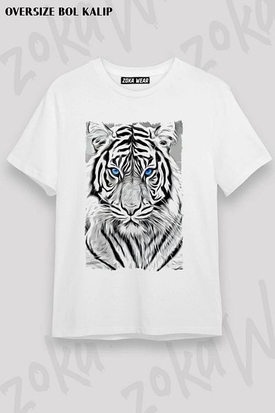ZOKAWEAR Μπλουζάκι με στάμπα Unisex Oversize Tiger v3 Design
