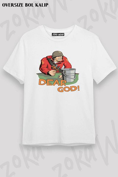 ZOKAWEAR Μπλουζάκι με στάμπα Unisex Oversize Team Fortress 2 Merch Design