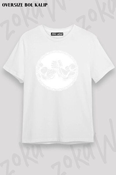 ZOKAWEAR Tricou imprimat unisex oversize pentru lupte de brațe