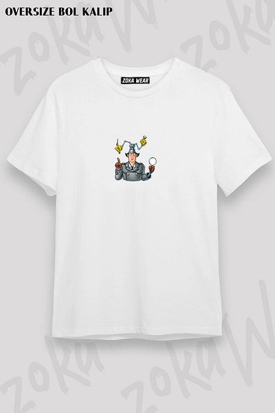 ZOKAWEAR Τυπωμένο μπλουζάκι Unisex Oversize Mould Detective Gadget Design