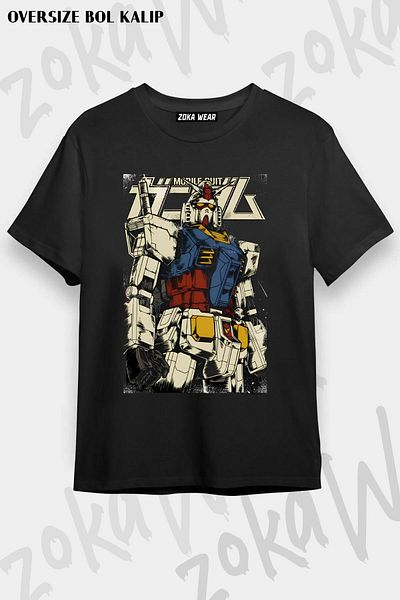 ZOKAWEAR Tricou unisex oversize Gundam The First Design imprimat