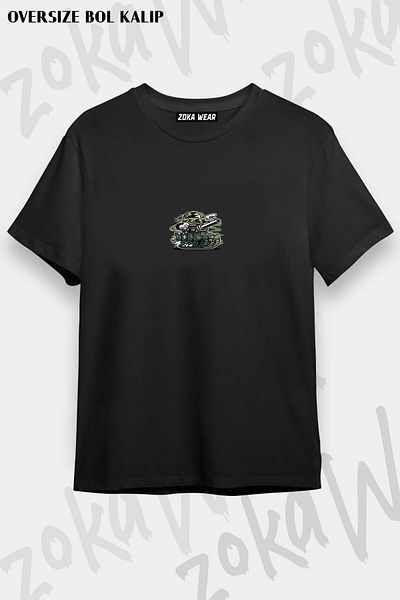ZOKAWEAR Tricou imprimat unisex oversize Fit War Tank Design