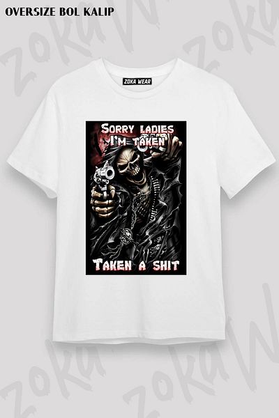 ZOKAWEAR Μπλουζάκι με στάμπα Unisex Oversize Epic Skull Man Design