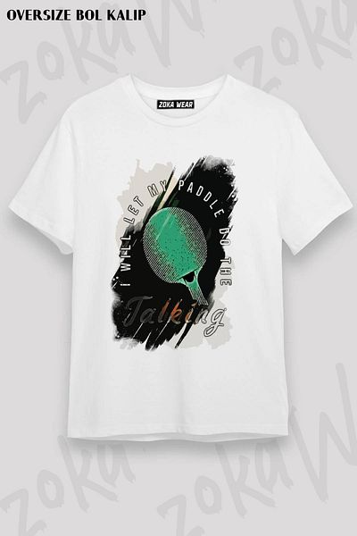 ZOKAWEAR Unisex Oversize Fit Table Tennis Ping Pong Custom Design Printed Tshirt