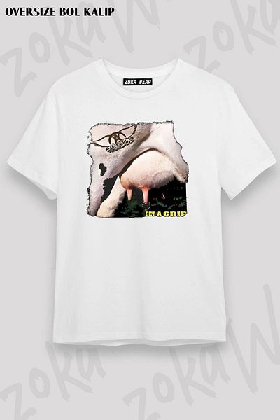 ZOKAWEAR Μπλουζάκι με στάμπα Unisex Oversize Fit Aerosmith Design
