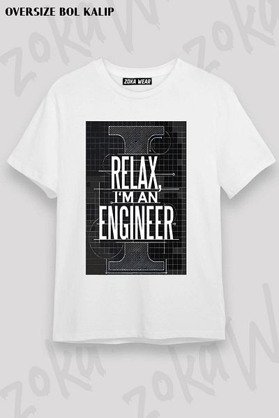 ZOKAWEAR Unisex Oversize Εφαρμογή I Am An Engineer Design Printed Tshirt