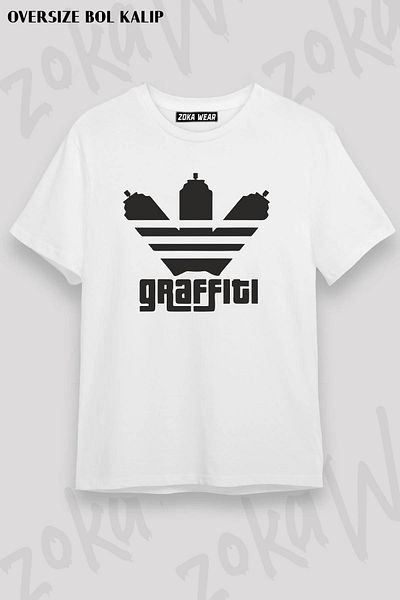 ZOKAWEAR Μπλουζάκι με στάμπα Unisex Oversize Graffiti Bicycle Design