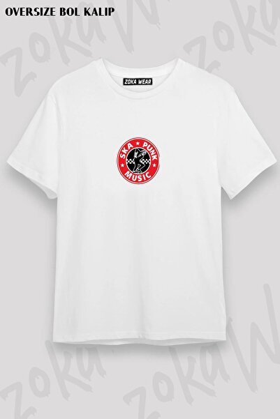 ZOKAWEAR Tricou imprimat unisex oversize Ska Punk Music Design