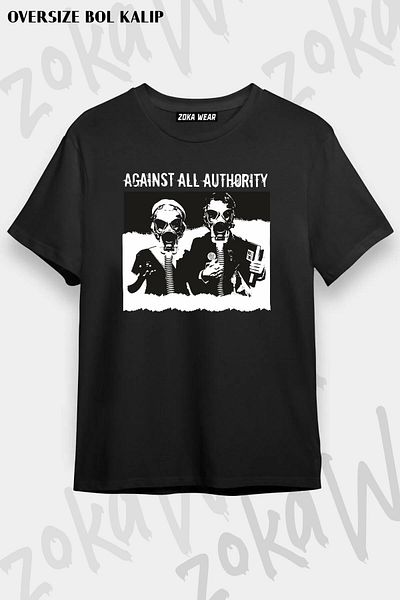 ZOKAWEAR Μπλουζάκι με στάμπα Unisex Oversize Against All Authority Design