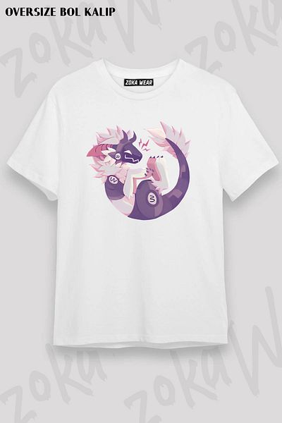 ZOKAWEAR Μπλουζάκι με στάμπα Unisex Oversize Pattern Protogen Furry Design