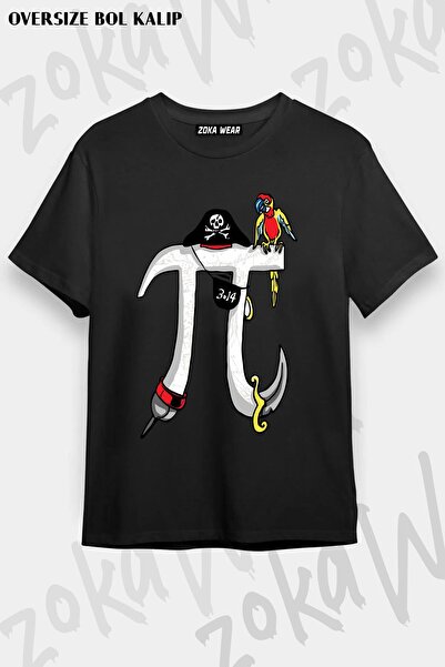 ZOKAWEAR تي شيرت مطبوع بتصميم Math Pi 4 Fer للجنسين مقاس كبير