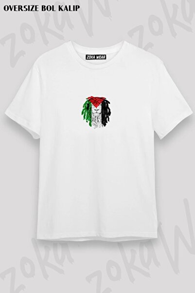 ZOKAWEAR Unisex Oversize kroj Majica sa dizajnom lava i zastave Palestine Šta...