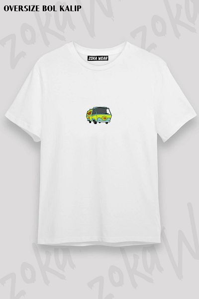 ZOKAWEAR Μπλουζάκι Unisex Oversize Scooby Doo με στάμπα Mysterymachine