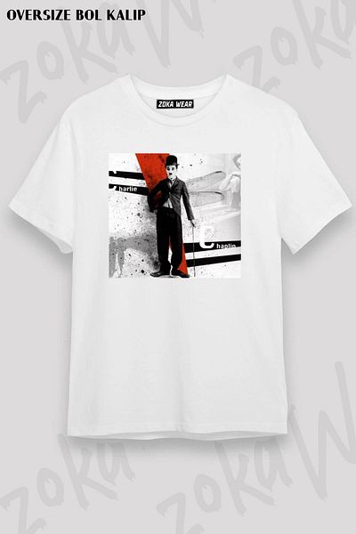 ZOKAWEAR Μπλουζάκι με στάμπα Unisex Oversize Fit Charlie Chaplin Design