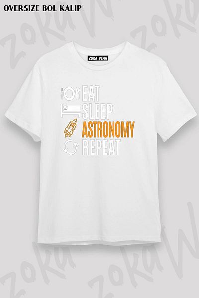 ZOKAWEAR Μπλουζάκι με στάμπα Unisex Oversize Mold Astronomy Design