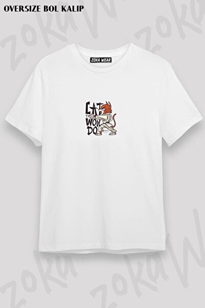 ZOKAWEAR Cat Won Do Taekwondo V2 Unisex Oversize Printed Tshirt