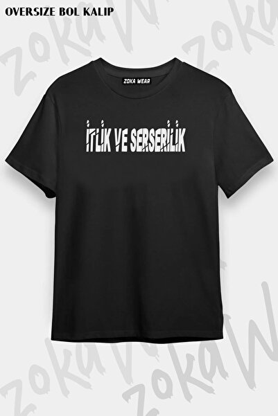 ZOKAWEAR تيشيرت مطبوع بتصميم كبير الحجم للجنسين