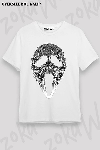 ZOKAWEAR Μπλουζάκι με στάμπα Unisex Oversize The Scream Tree Design