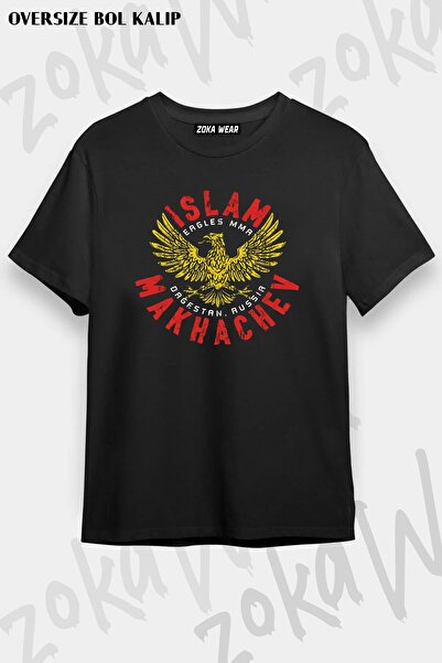 ZOKAWEAR Tricou oversize unisex cu model Eagle MMA UFC Islam Makhachev