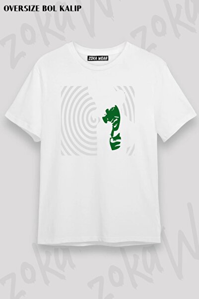 ZOKAWEAR تي شيرت مطبوع بتصميم حلزوني مارلين مانسون كبير الحجم للجنسين