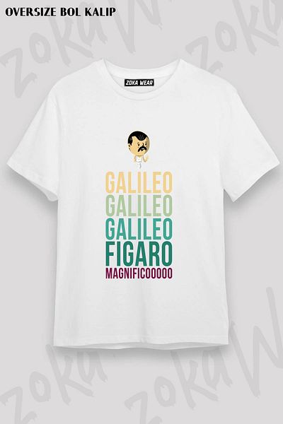 ZOKAWEAR Μπλουζάκι με στάμπα Unisex Oversize Galileo Queen Freddie Design