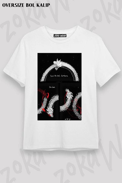 ZOKAWEAR Μπλουζάκι με στάμπα Unisex Oversize με σχέδιο Ouroboros