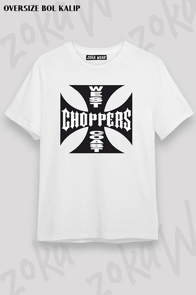 ZOKAWEAR Tricou unisex oversize cu imprimeu West Coast Choppers