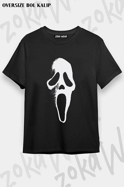 ZOKAWEAR Μπλουζάκι με στάμπα Unisex Oversize SCREAM MASK