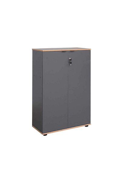Adore Adore Rio bookcase, 2 doors with lock, 3 shelves, 72 x 109 x 34 cm - Grey