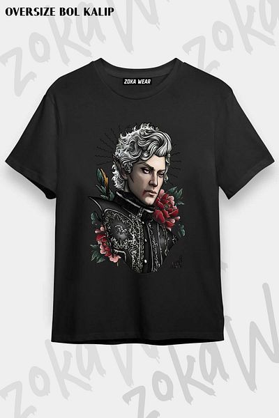 ZOKAWEAR Μπλουζάκι με στάμπα Unisex Oversize Astarion Vampire Bf Design