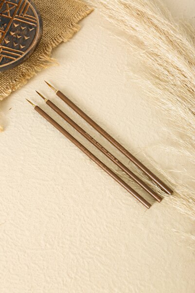 Pinart Wolf Series - 3'lü Kurt Kılı Çini Tahrir Fırçası Seti