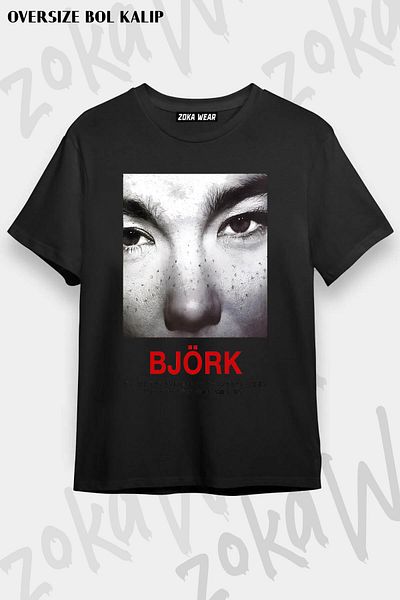 ZOKAWEAR Tricou unisex oversize cu imprimeu Bjork Design