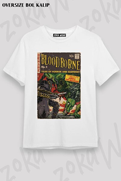 ZOKAWEAR Bloodborne Comic Cover Fan Art Sa deznom Unisex Oversize kroj majica