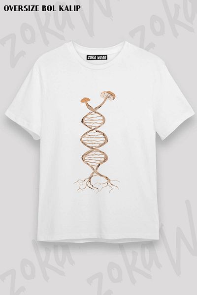 ZOKAWEAR Μπλουζάκι με στάμπα Unisex Oversize Mushroom Picking DNA Design