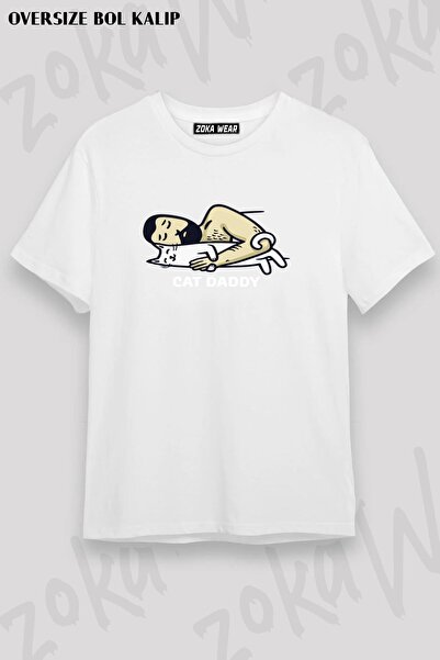 ZOKAWEAR Unisex Oversize kroj Mold Cat Daddy Design Štampano majica