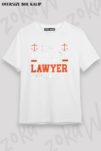 ZOKAWEAR Unisex Oversize Kalıp Avukat Lawyer Tasarım Baskılı Tshirt