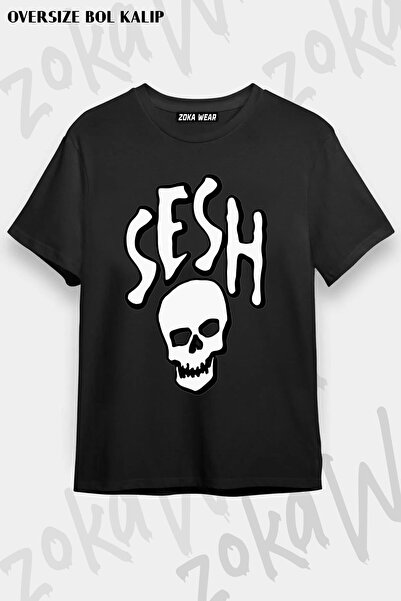 ZOKAWEAR Tricou cu imprimeu unisex oversize TEAM SESH WHITE LOGO