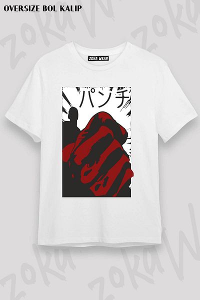 ZOKAWEAR Μπλουζάκι με στάμπα Unisex Oversize One Punch Man Saitama Design