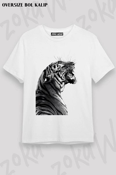 ZOKAWEAR Μπλουζάκι με στάμπα Unisex Oversize Tiger V4 Design