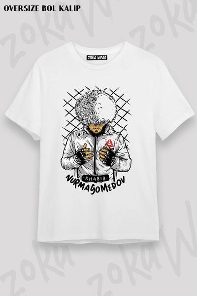 ZOKAWEAR Unisex Oversize Kalıp Pray Ufc Khabib Nurmagomedov Tasarım Baskılı T...
