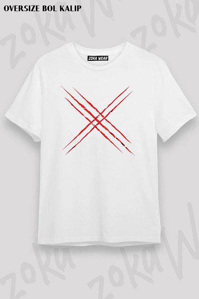 ZOKAWEAR Μπλουζάκι Unisex Oversize X men με λογότυπο κόκκινο σχέδιο με στάμπα