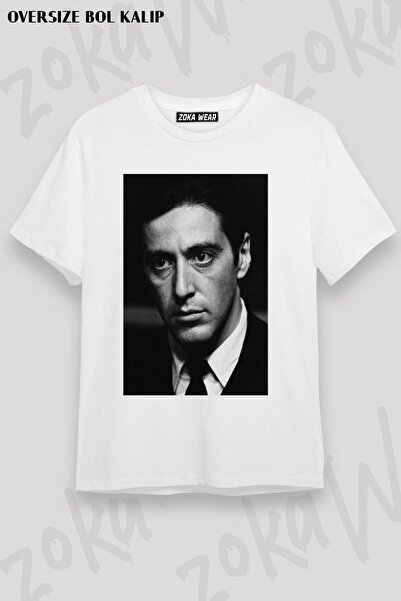 ZOKAWEAR تيشيرت مطبوع بتصميم Al Pacino v2 مقاس كبير للجنسين