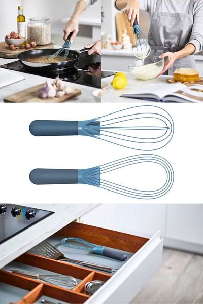 Vekorr 2 Function Beater Silicone Handle Kitchen Food Making Balloon and Flat Function Whisk