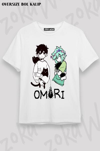ZOKAWEAR تيشيرت مطبوع بتصميم Omori مقاس كبير للجنسين