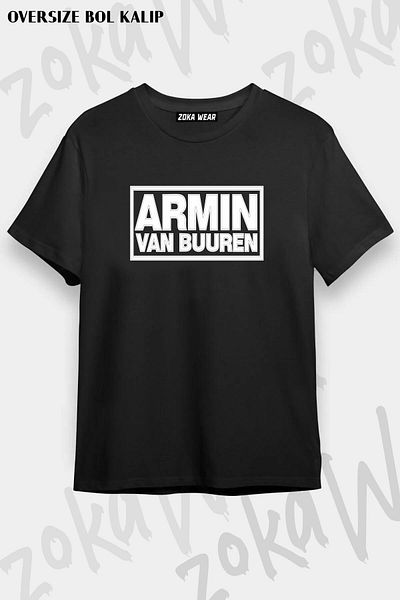 ZOKAWEAR Tricou unisex oversize cu imprimeu cu logo Armin Van Buuren