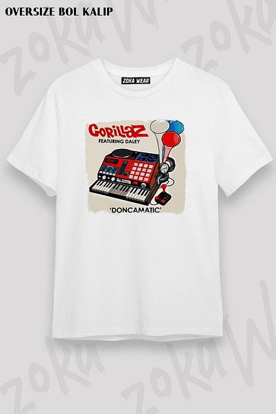 ZOKAWEAR Μπλουζάκι με στάμπα Unisex Oversize Gorillaz Doncamatic Design
