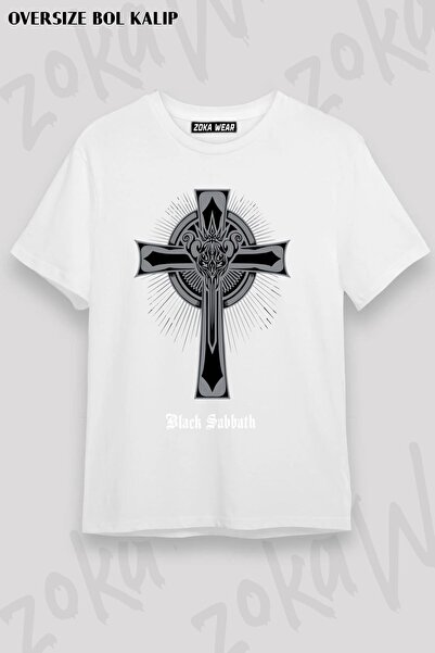 ZOKAWEAR Μπλουζάκι με στάμπα Unisex Oversize Cross Black Sabbath Design