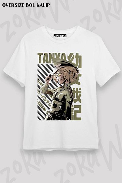 ZOKAWEAR Μπλουζάκι με στάμπα Youjo Senki Tanya Degurechaff Unisex Oversize